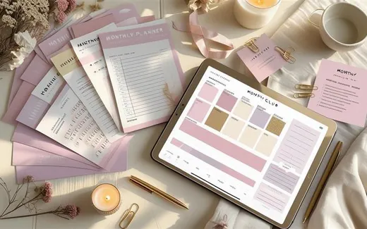 Premium Plan (Members Club) shown as a flat-lay mockup on a tablet and printed page