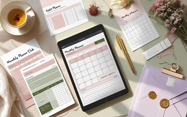 Standard Plan (Members Club) shown as a flat-lay mockup on a tablet and printed page